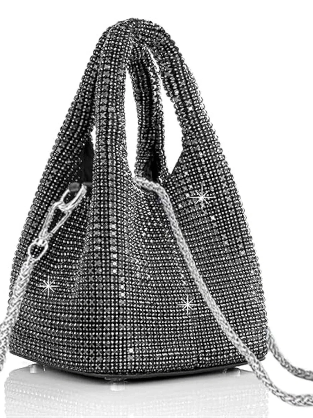 NWT Sparkling Bling SwarovskI Crystal Rhinestone Bucket Bag Shoulder Pur… - Picture 17 of 17